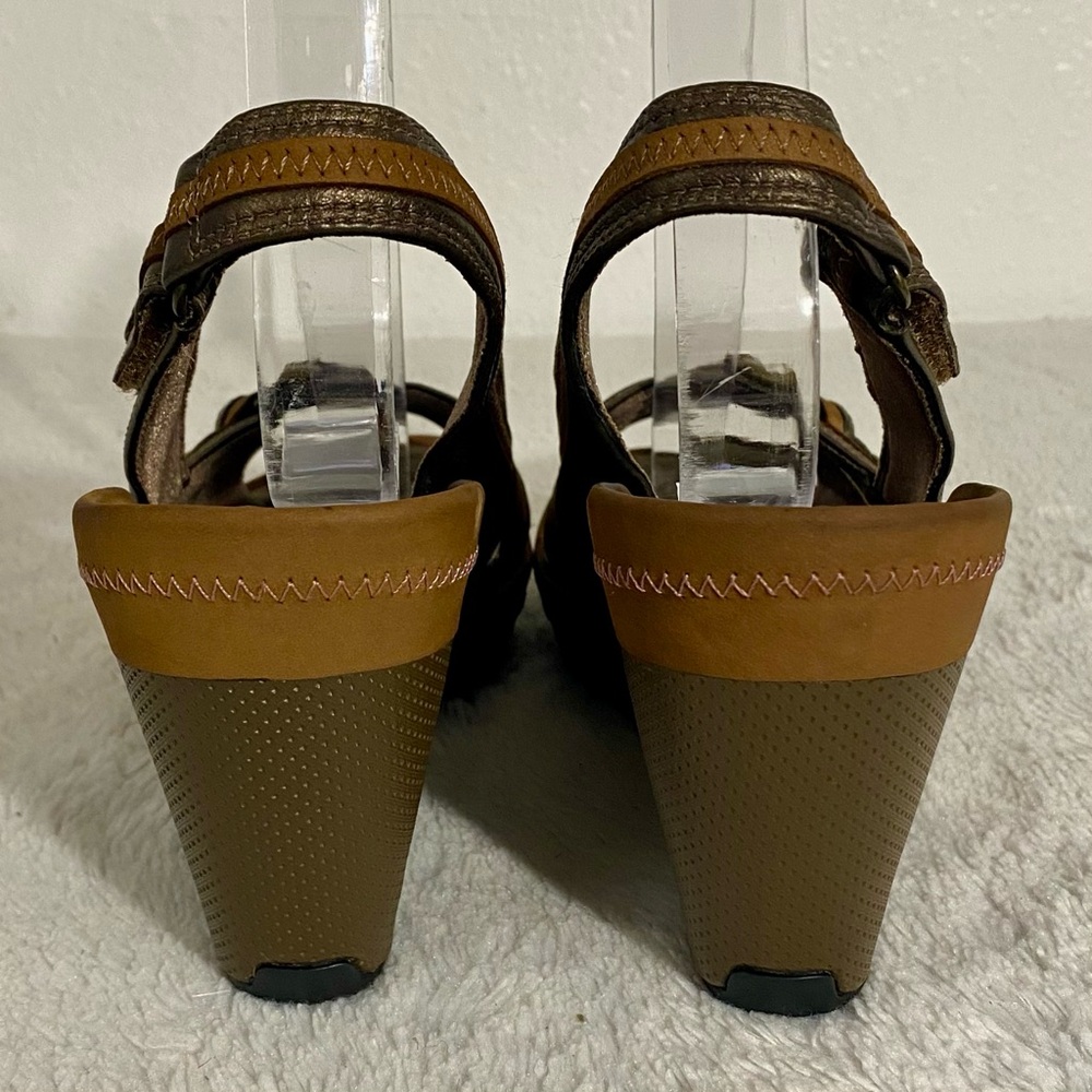Privo by Clarks Brown Leather Slingback Wedge Sandals Women’s Size 6 - Picture 5 of 10